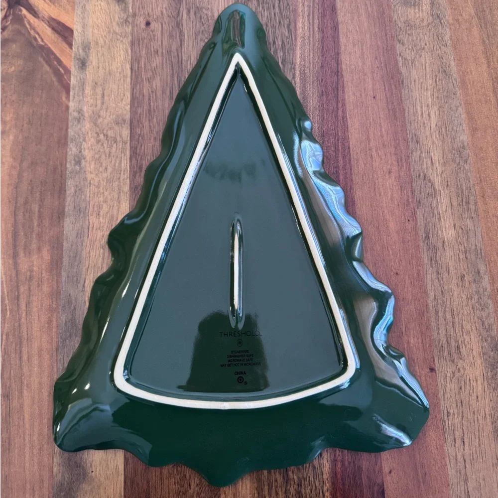 Threshold Green Christmas Tree Platter - Picture 2 of 3